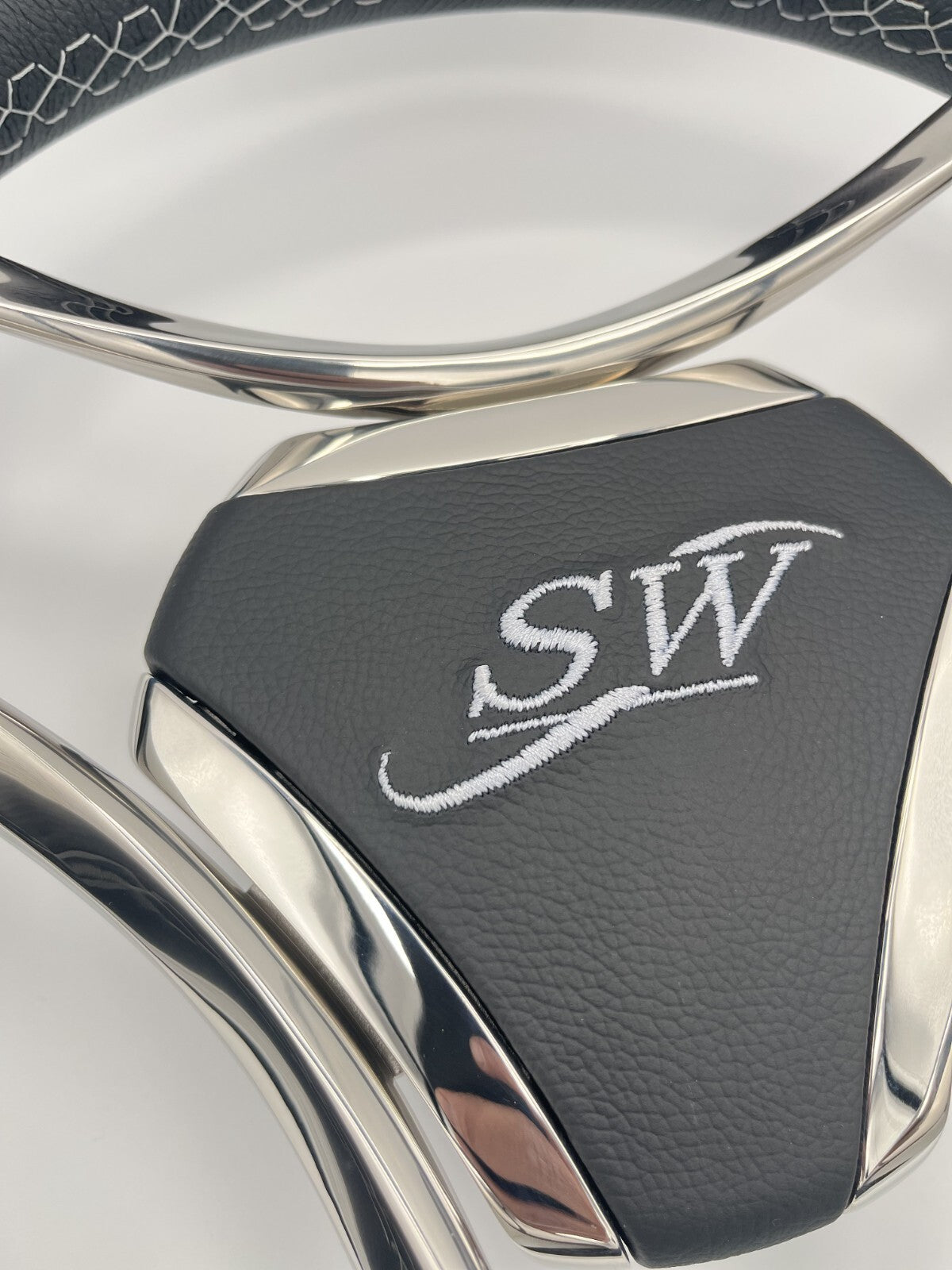 Lora Boat Steering Wheel Stainless Steel Spokes | Silver Wave Boat Logo