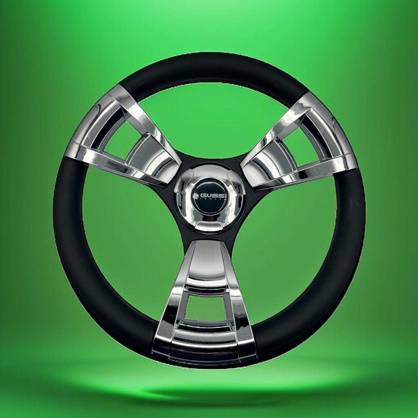 Model M13C Black & Chrome Steering Wheel fits CLUB CAR PRECEDENT Golf Cart
