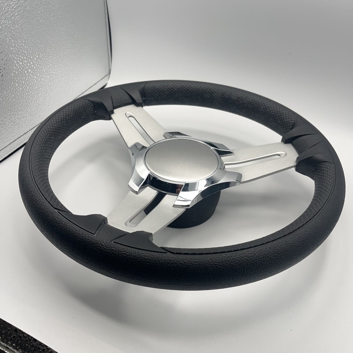 Model 15 Marine Steering Wheel Brushed Aluminum Spokes | Blank Center