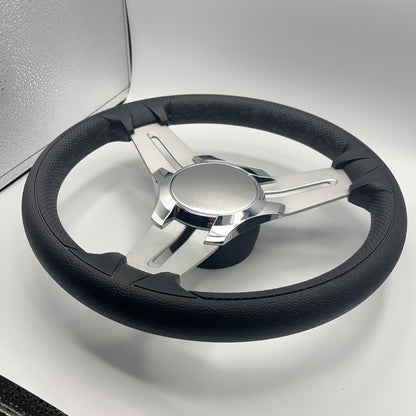 Model 15 Marine Steering Wheel Brushed Aluminum Spokes | Blank Center