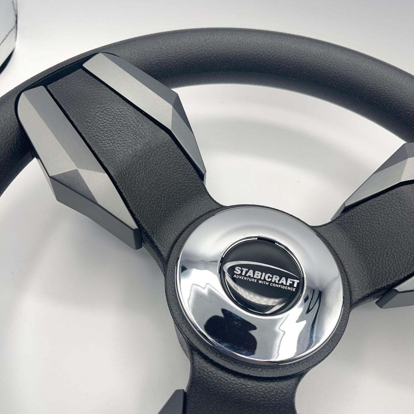 Collina Boat Steering Wheel Dark Gray Inserts - Stabicraft - Keyed ONLY