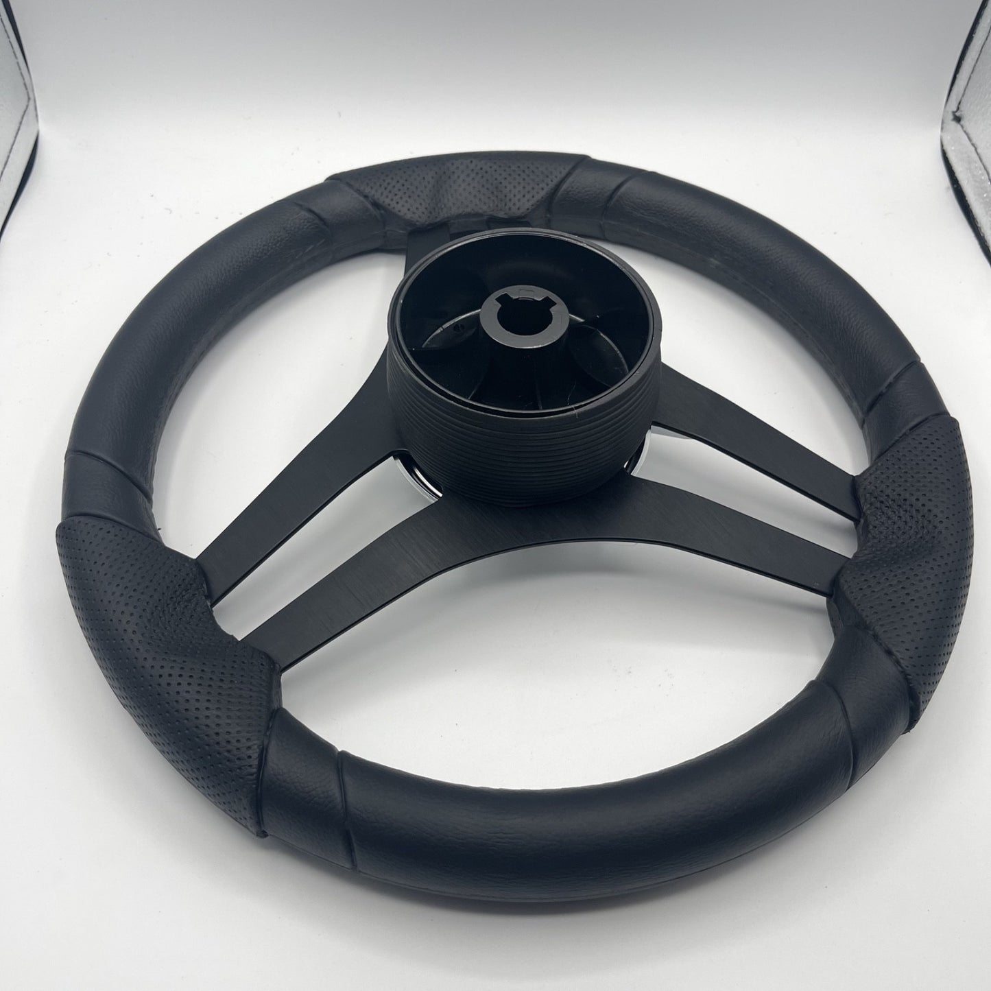 Molinara Marine Steering Wheel Black Brushed Alum Spokes | Apex