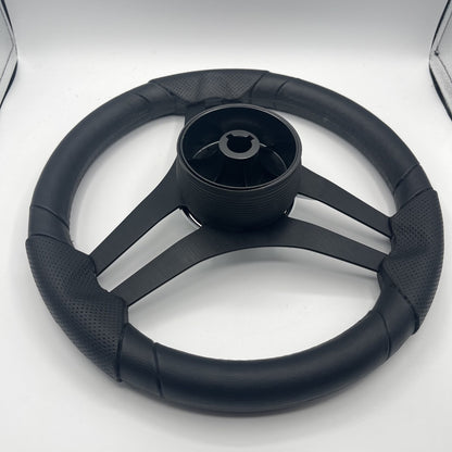 Molinara Marine Steering Wheel Black Brushed Alum Spokes | Apex