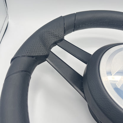 Molinara Marine Steering Wheel Black Brushed Aluminum Spokes | Tige