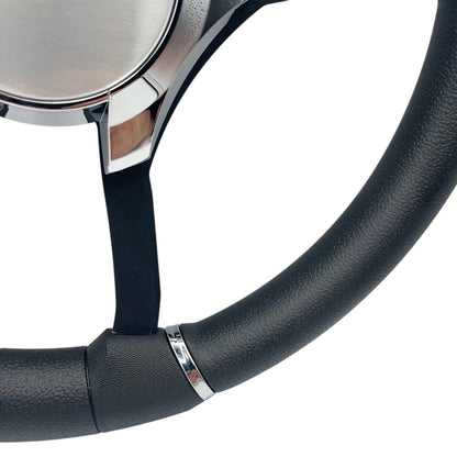 Malera Boat Steering Wheel Black Aluminum Spokes