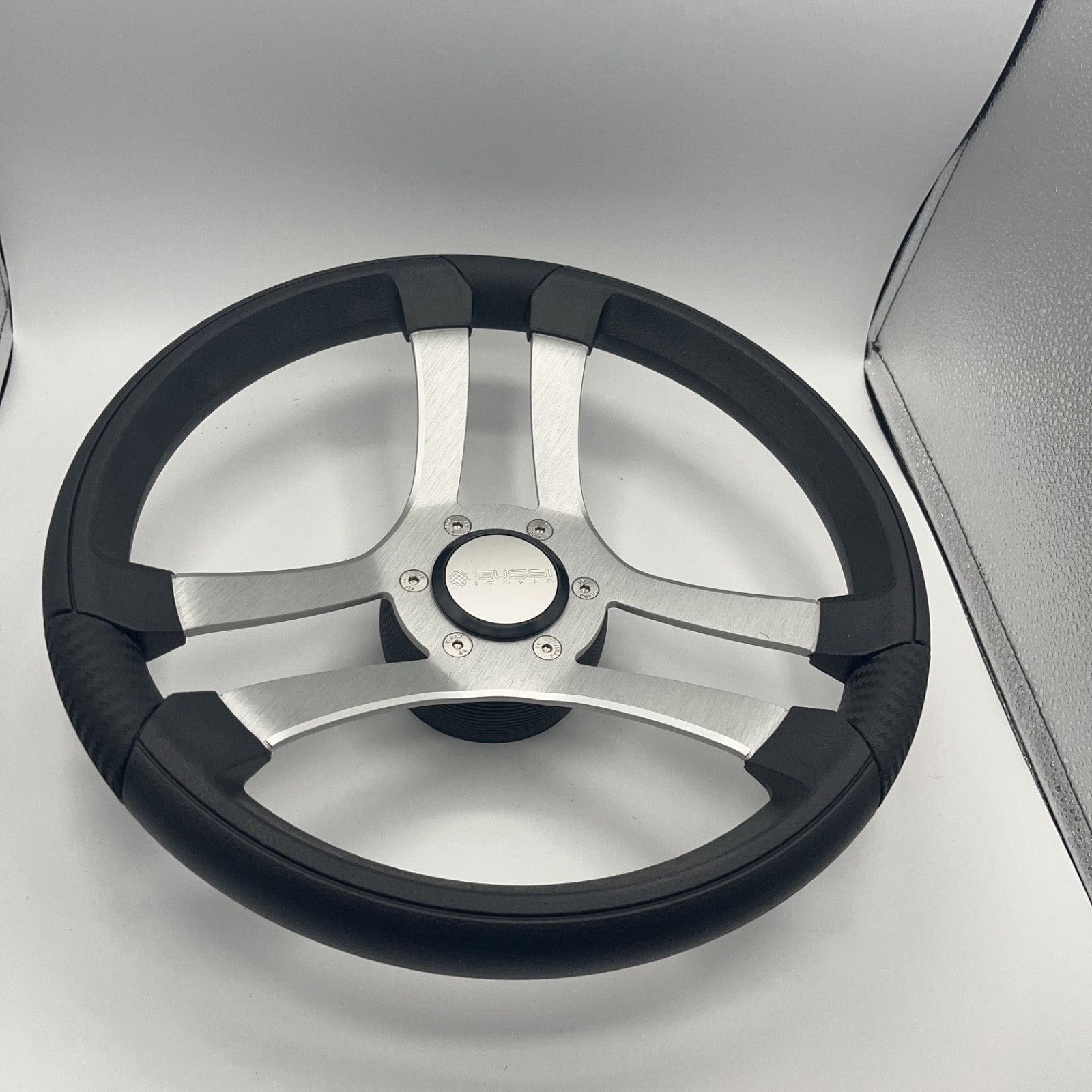 Benaco Boat Steering Wheel Brushed Aluminum Spokes | Gussi Snap-in