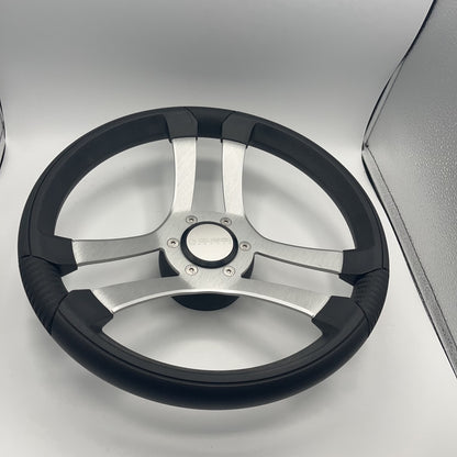 Benaco Boat Steering Wheel Brushed Aluminum Spokes | Gussi Snap-in