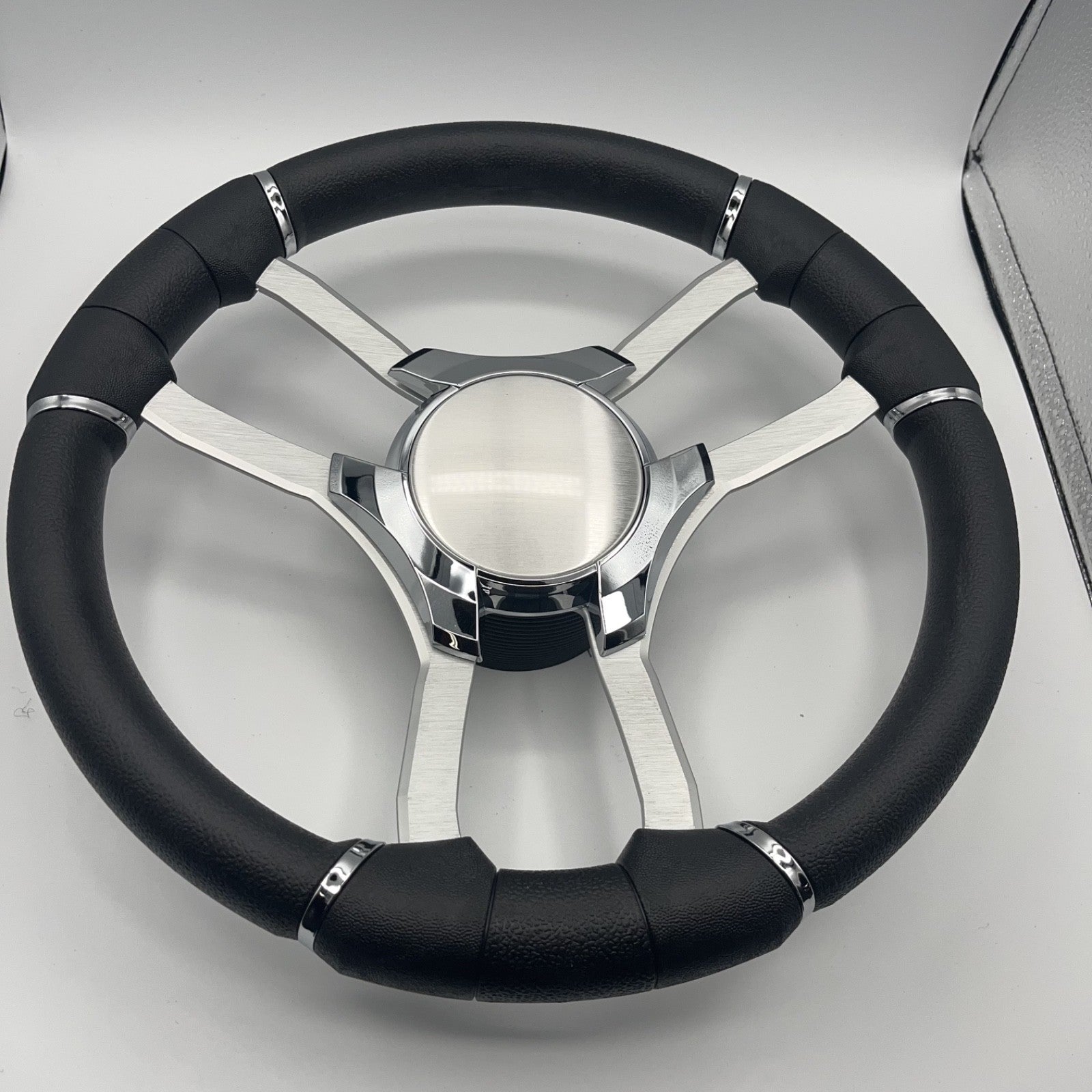 Malera Boat Steering Wheel Brushed Alum Spoke | Plain
