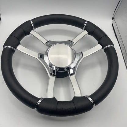 Malera Boat Steering Wheel Brushed Alum Spoke | Plain