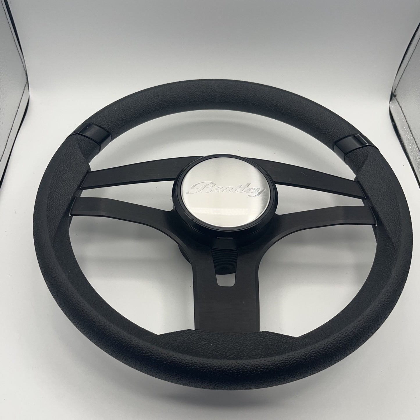 Badia Boat Steering Wheel Brushed Black Aluminum Spokes | Bentley