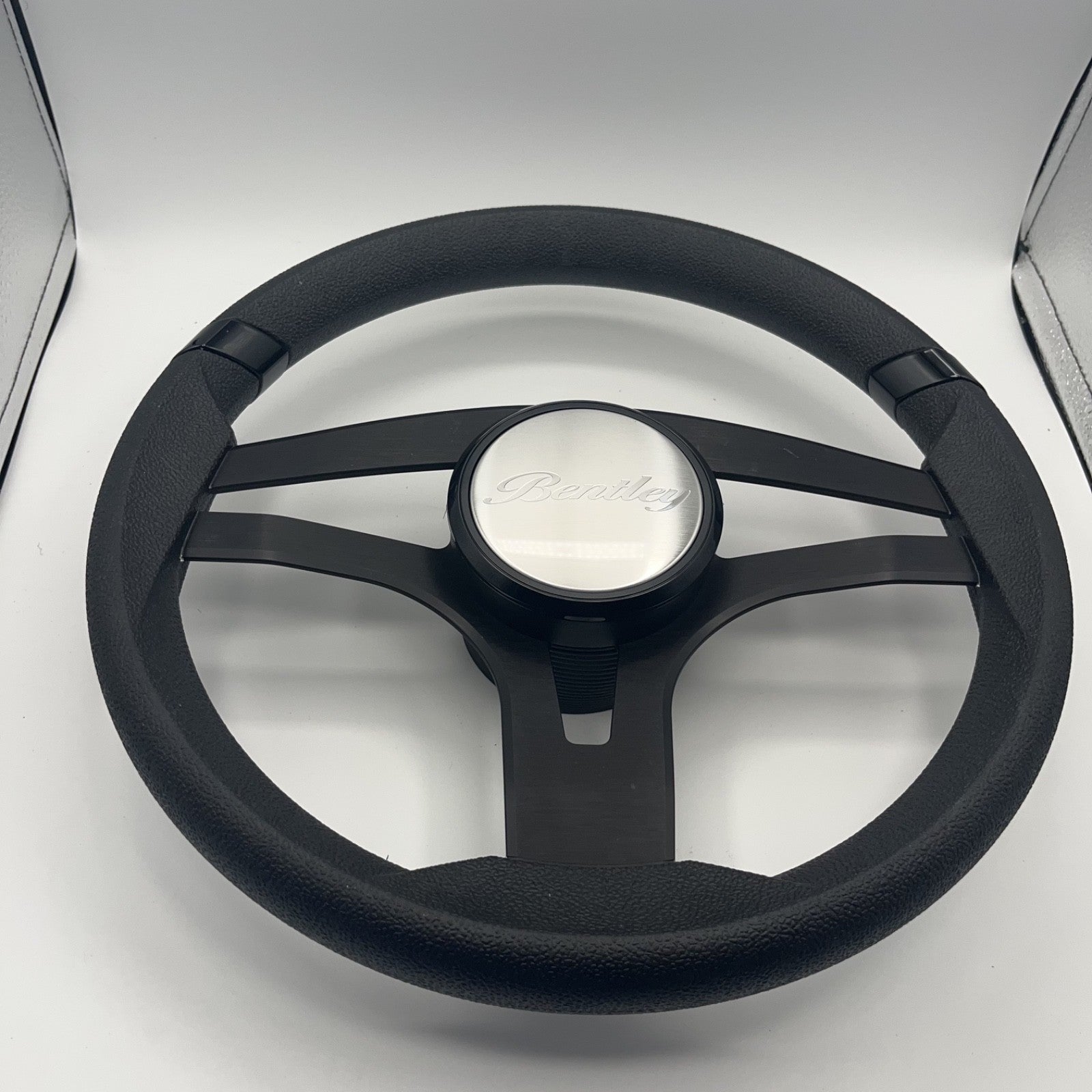 Badia Boat Steering Wheel Brushed Black Aluminum Spokes | Bentley