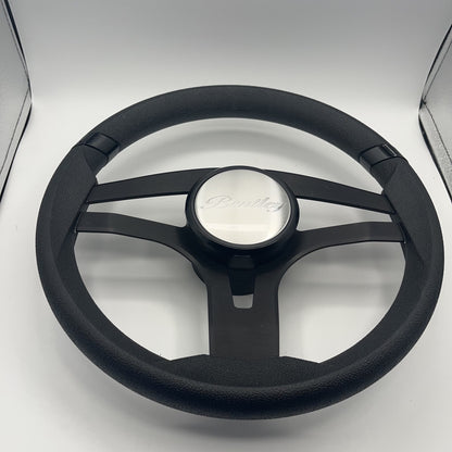 Badia Boat Steering Wheel Brushed Black Aluminum Spokes | Bentley