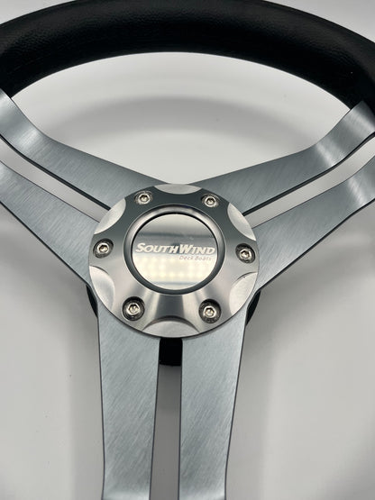 W208 Steering Wheel Gray Brushed Alum Spoke | SouthWind Deck Boats