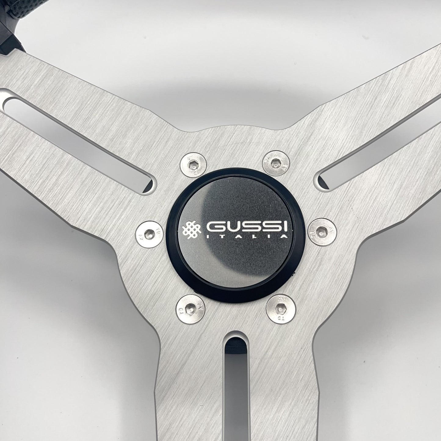 Model 15 Marine Steering Wheel Brushed Aluminum Spokes | Gussi Logo