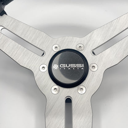 Model 15 Marine Steering Wheel Brushed Aluminum Spokes | Gussi Logo