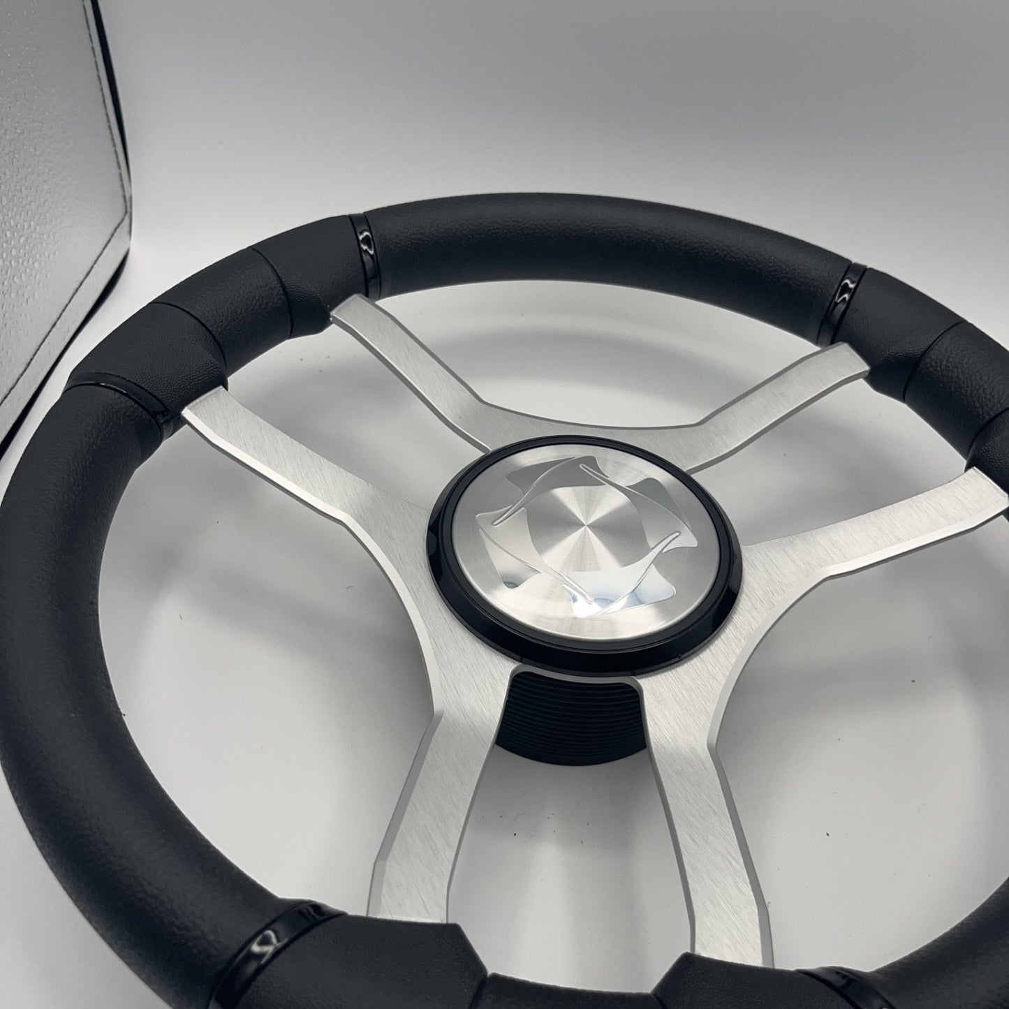 Malera Boat Steering Wheel Brushed Aluminum Spokes | Stingray
