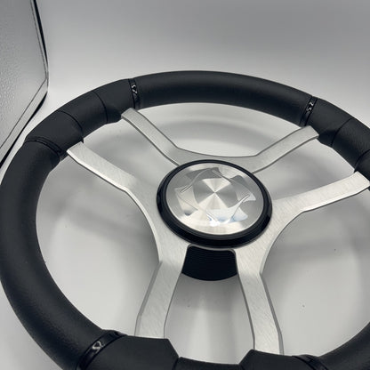Malera Boat Steering Wheel Brushed Aluminum Spokes | Stingray