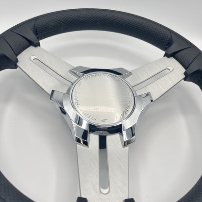Model 15 Marine Steering Wheel Brush Alum Spokes | Starcraft Chrome