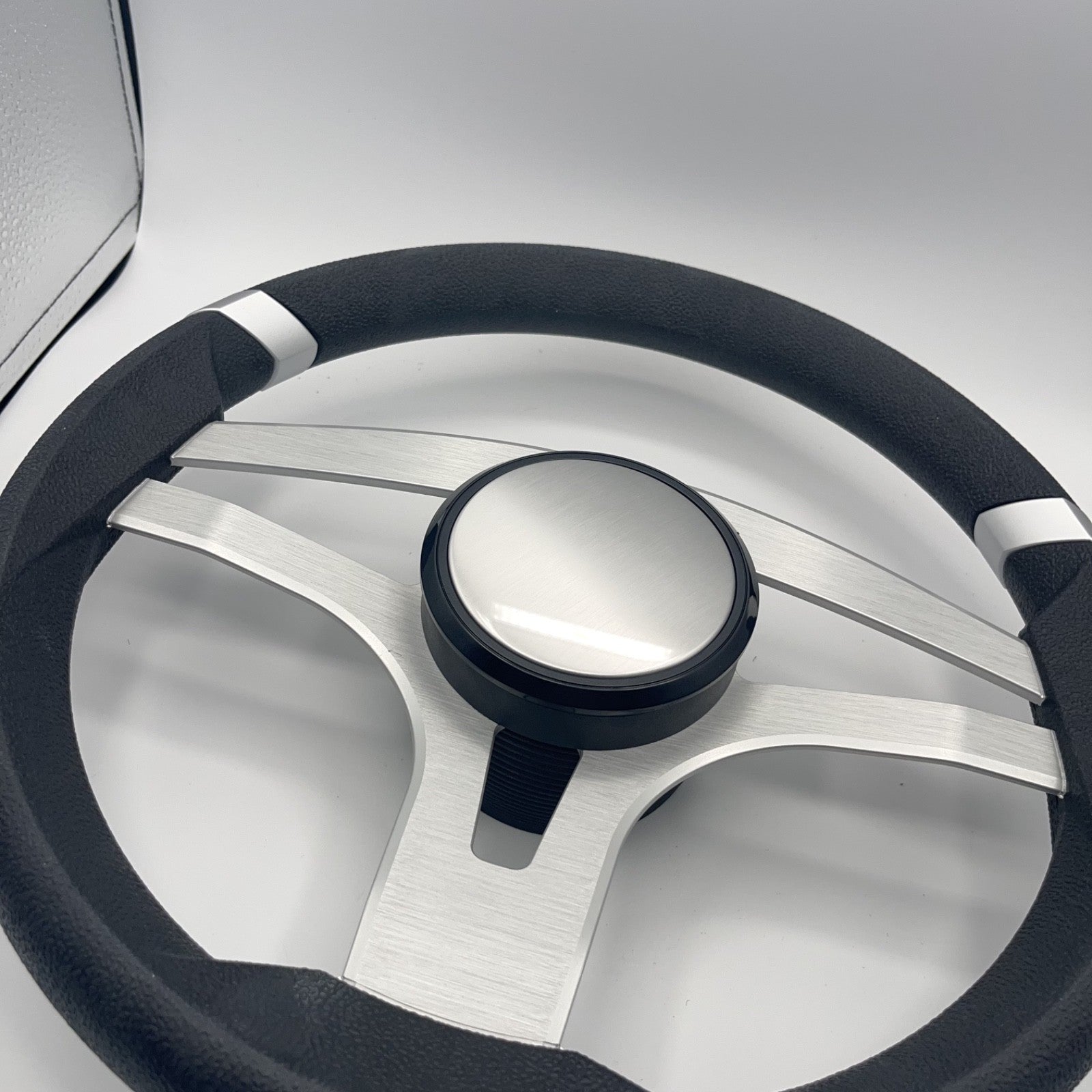 Badia Boat Steering Wheel Brushed Aluminum Spokes - Plain