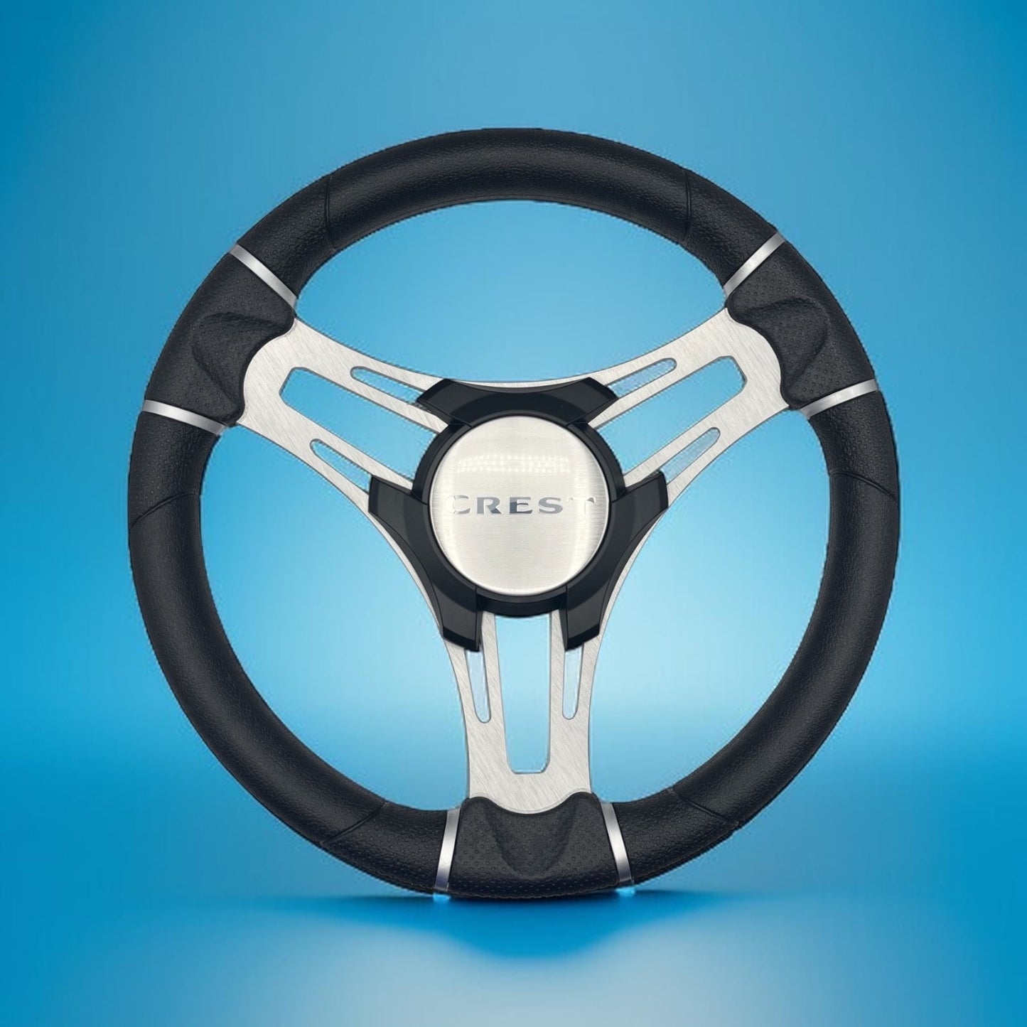 Gussi Italia Boat Steering Wheel Brushed Aluminum Spokes | Crest Boats