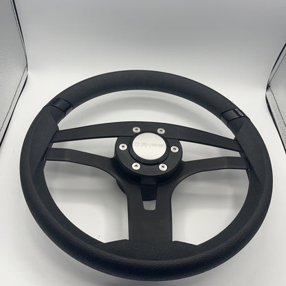 Badia Boat Steering Wheel Brushed Black Aluminum Spokes | Gussi Snap-in