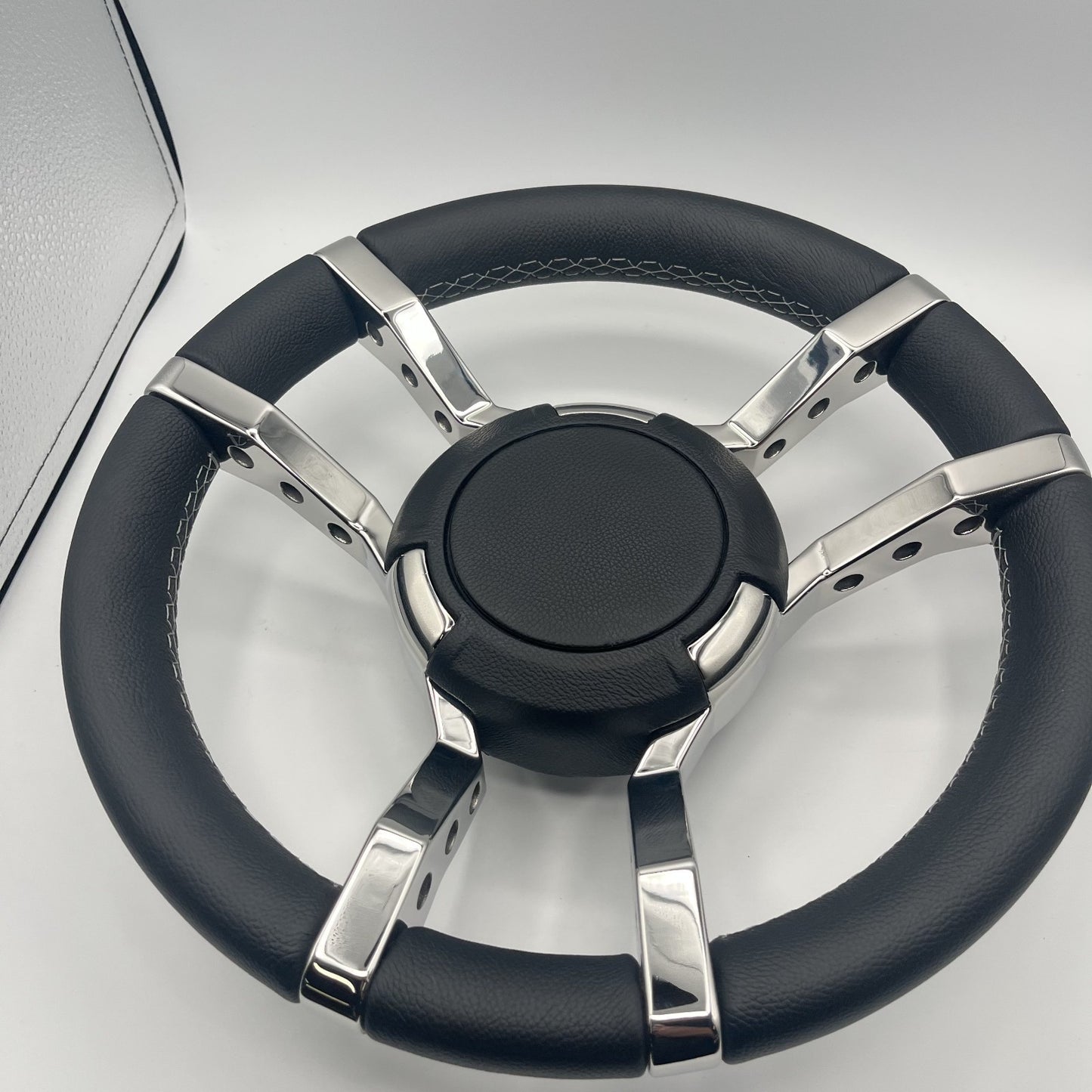 Gussi Italia Boat Steering Wheel Black Stainless Steel Spokes | Gussi Italia