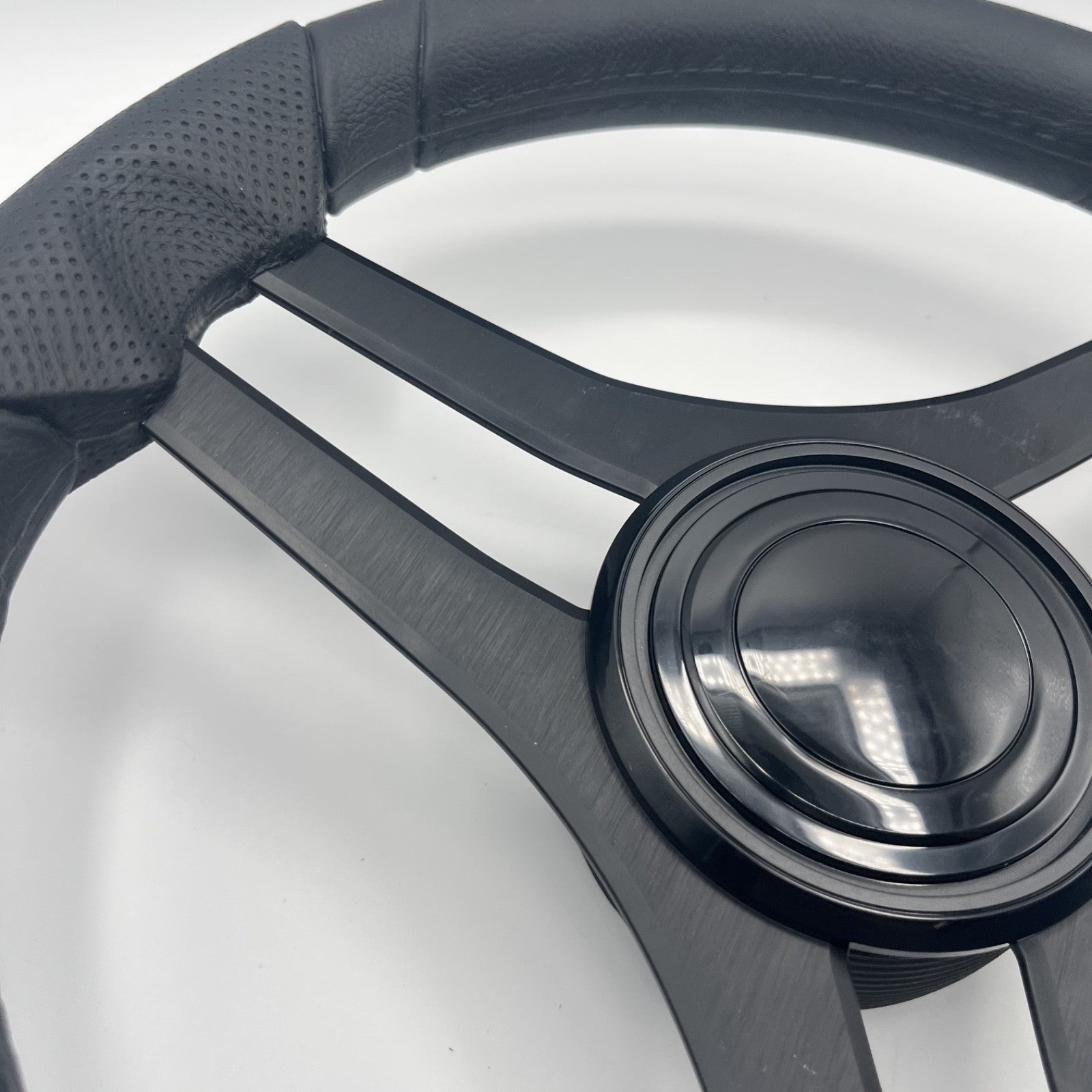 Molinara Marine Steering Wheel Black Brushed Alum Spokes | Lg Black Target