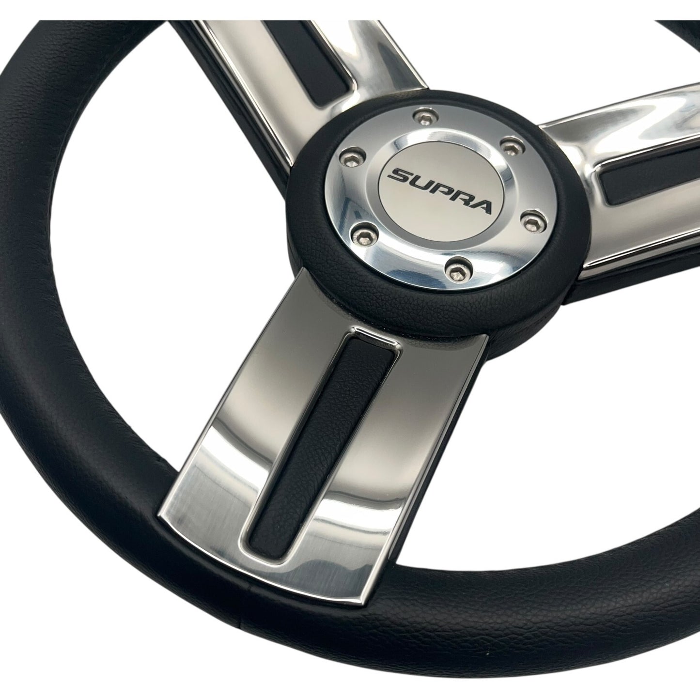 Gussi Italia Marine Steering Wheel Stainless Steel Spokes Soft Touch Rim | Supra