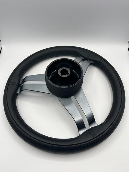 W208 Steering Wheel Gray Brushed Alum Spoke | Lowe Boats