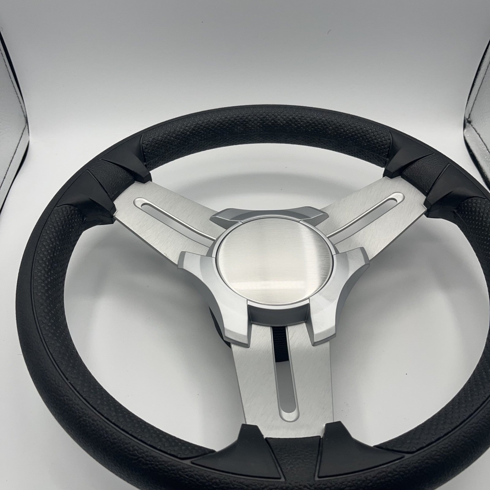 Model 15 Marine Steering Wheel Brushed Aluminum Spokes | Blank Center