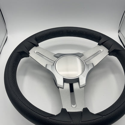 Model 15 Marine Steering Wheel Brushed Aluminum Spokes | Blank Center