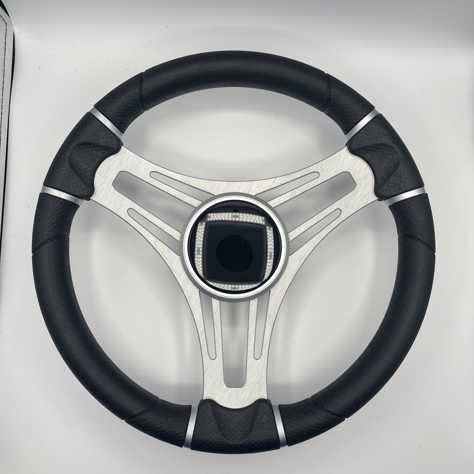 Gussi Italia Boat Steering Wheel Brushed Aluminum Spoke | Black Dome