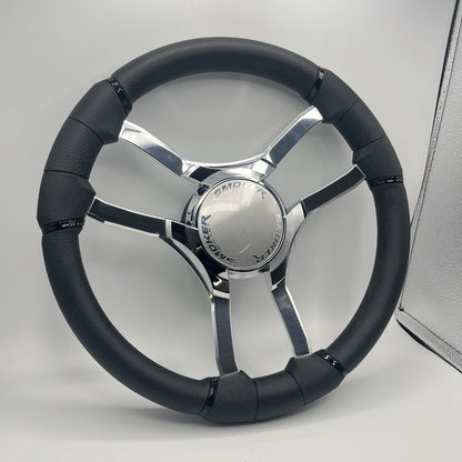 Malera Boat Steering Wheel Chrome Spokes | Smoker