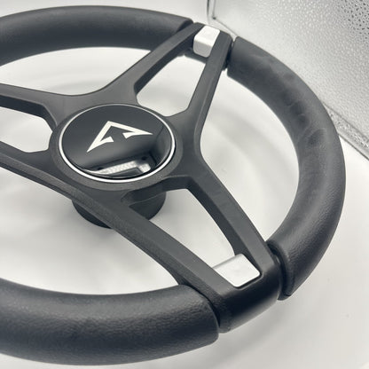 Molino Black & Silver Accents Golf Cart Steering Wheel fits AYRO EV Cart