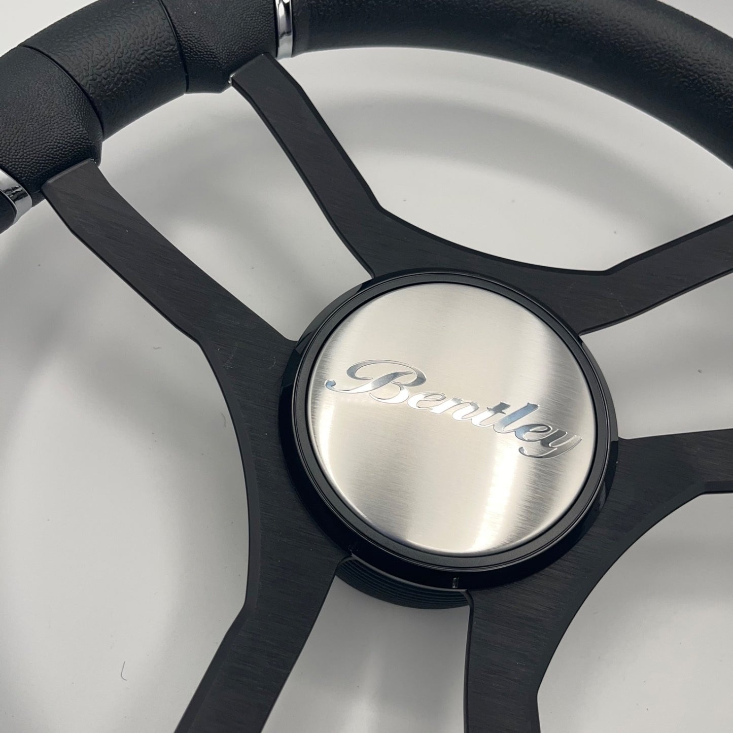 Malera Boat Steering Wheel Black Aluminum Spokes | Bentley