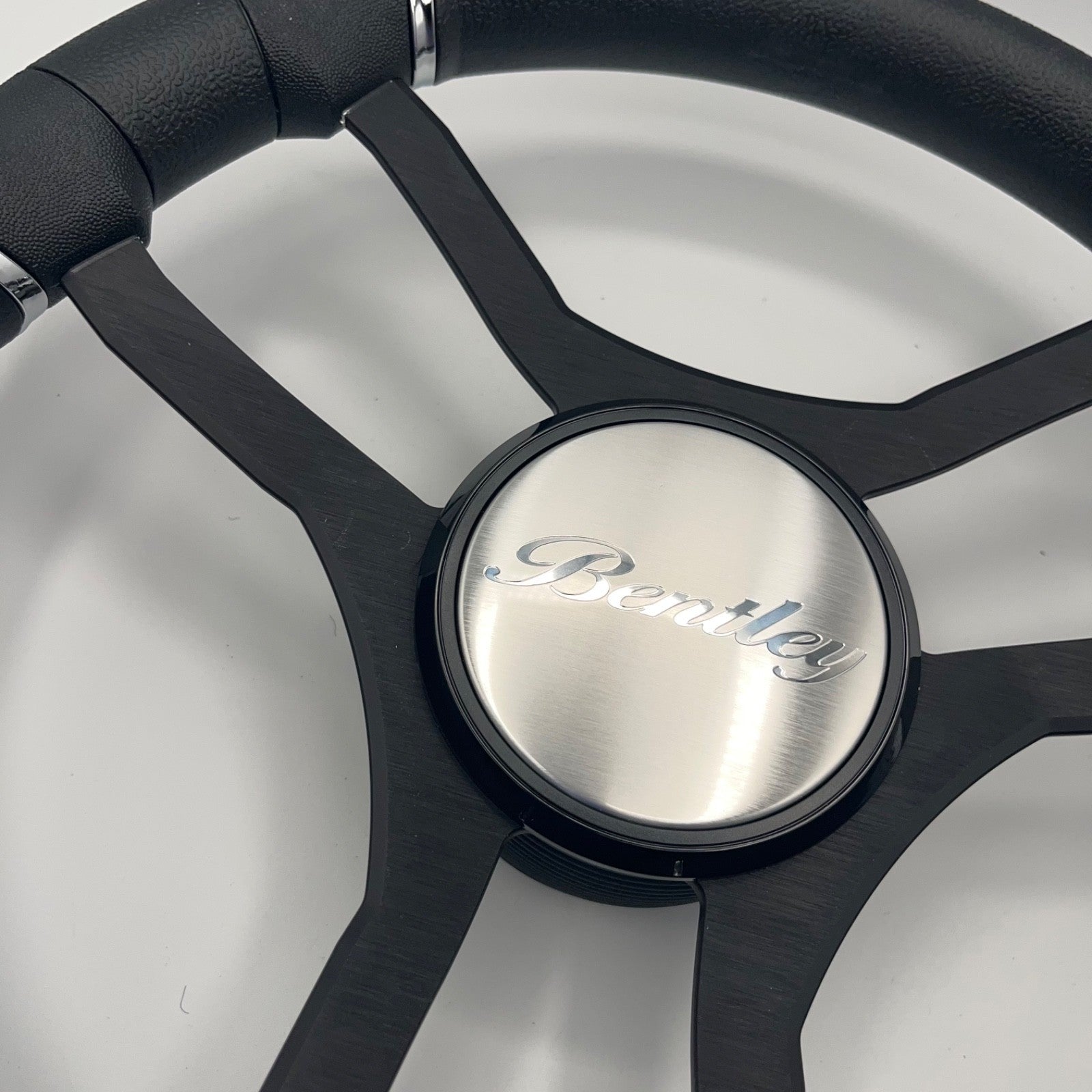 Malera Boat Steering Wheel Black Aluminum Spokes | Bentley