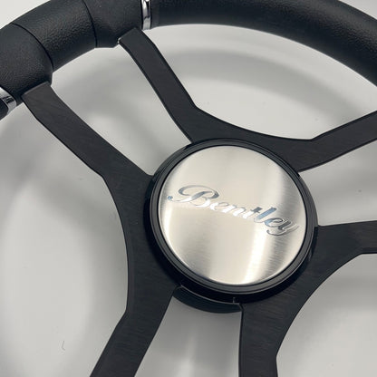 Malera Boat Steering Wheel Black Aluminum Spokes | Bentley
