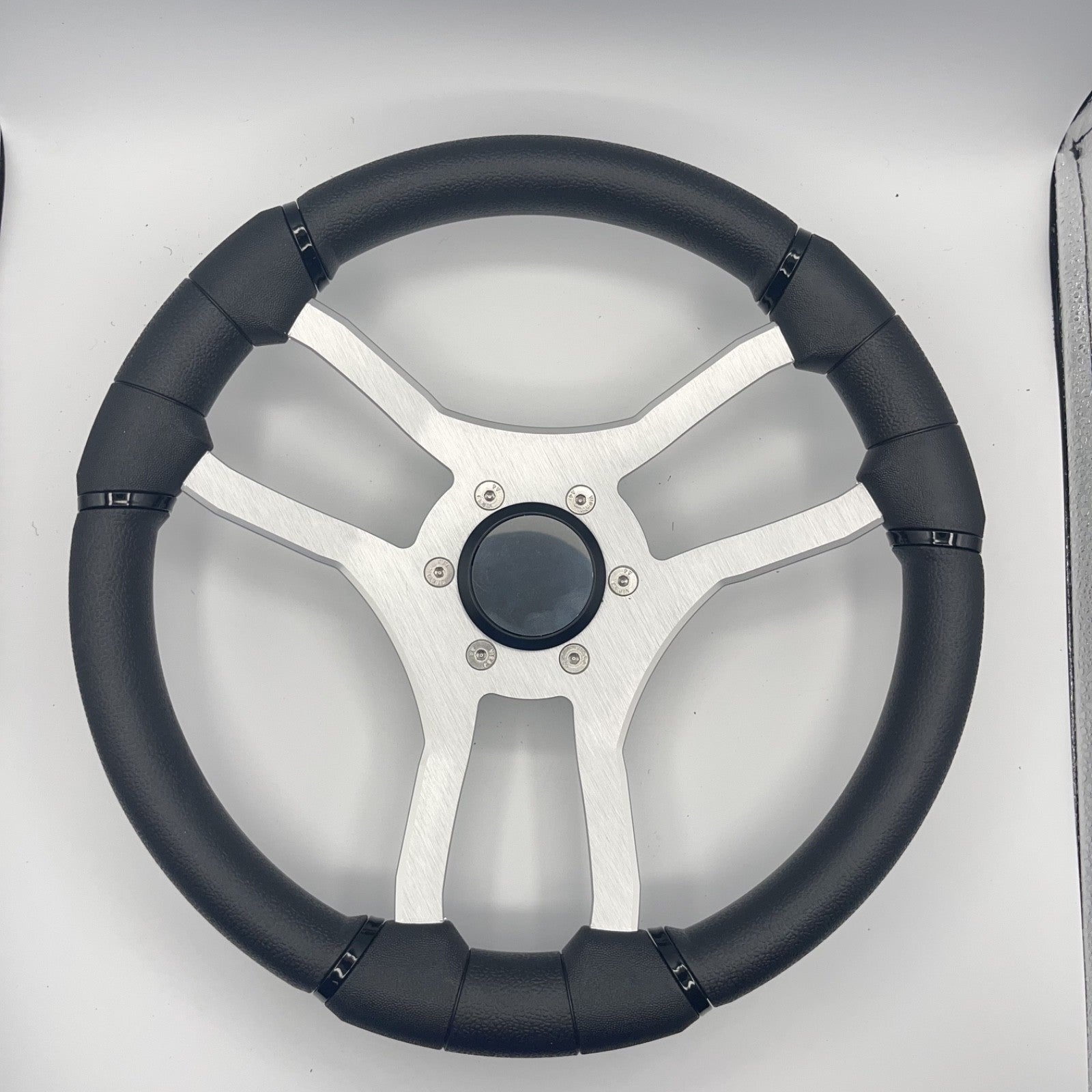 Malera Boat Steering Wheel Brushed Aluminum Spokes | Blank Snap-in