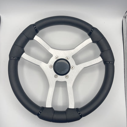 Malera Boat Steering Wheel Brushed Aluminum Spokes | Blank Snap-in