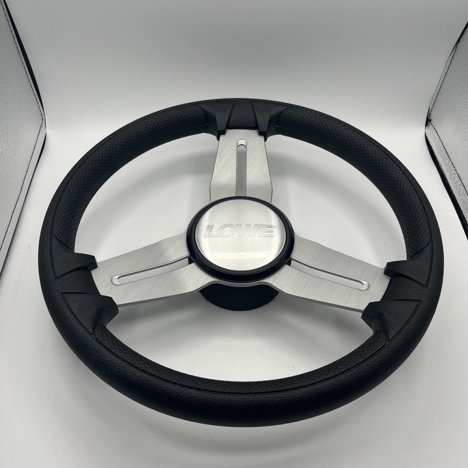 Model 15 Marine Steering Wheel Brushed Alum Spokes | Lowe Boats