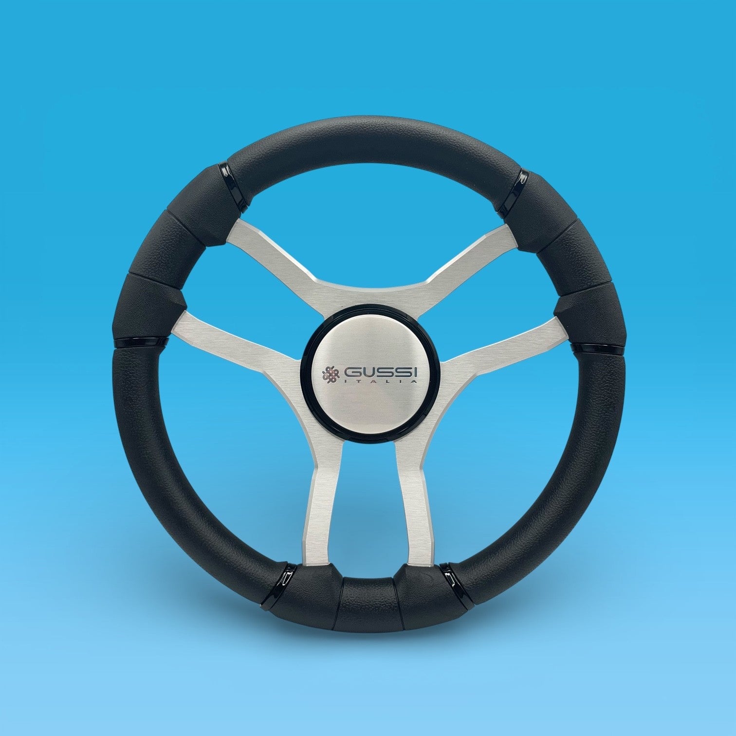 Malera Boat Steering Wheel Brushed Aluminum Spokes