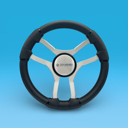 Malera Boat Steering Wheel Brushed Aluminum Spokes
