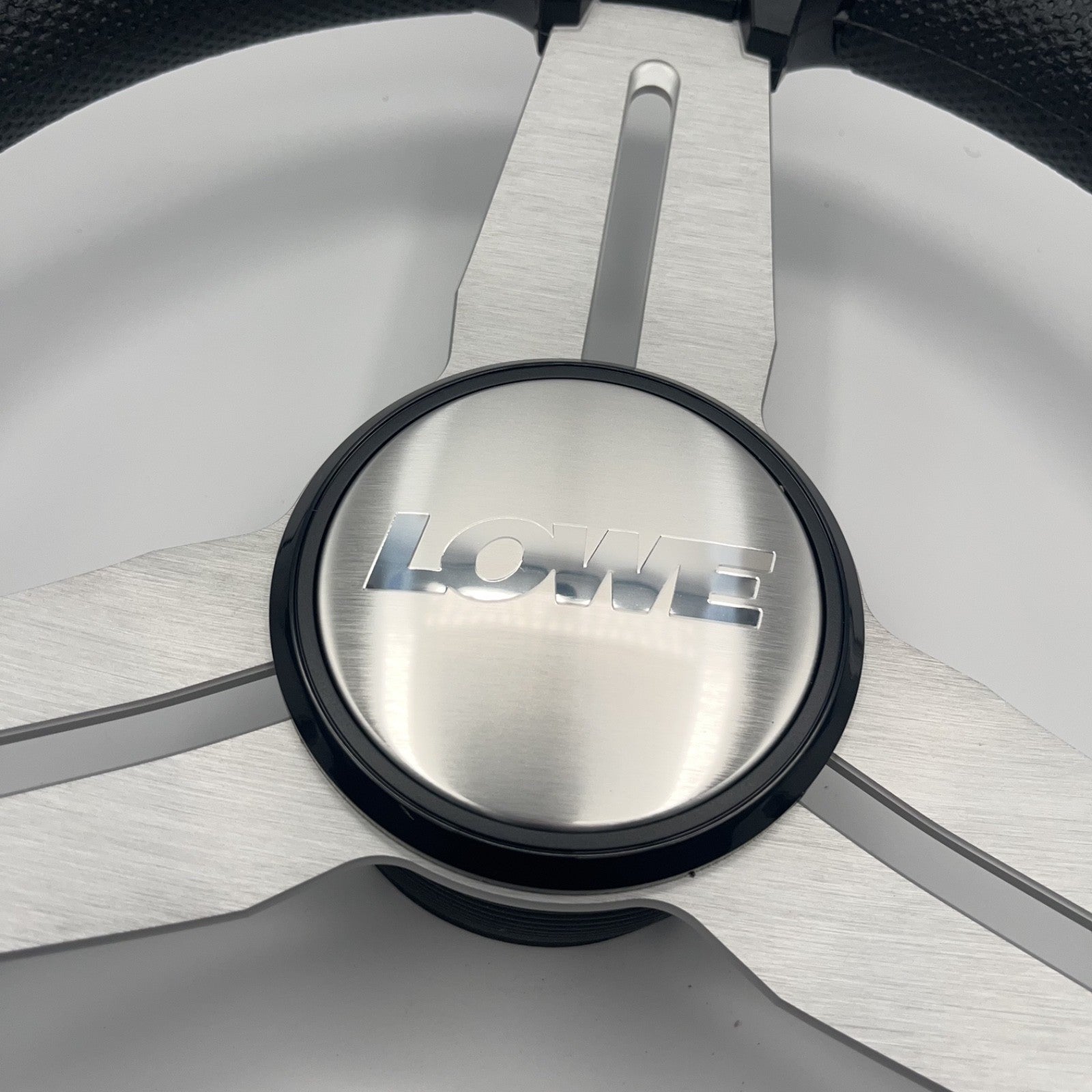 Model 15A Marine Steering Wheel Brushed Alum Spokes | Lowe Boats Cap