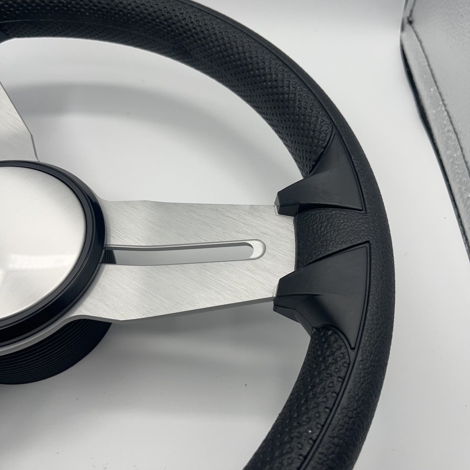 Model 15A Marine Steering Wheel Brushed Aluminum Spokes | Blank Cap
