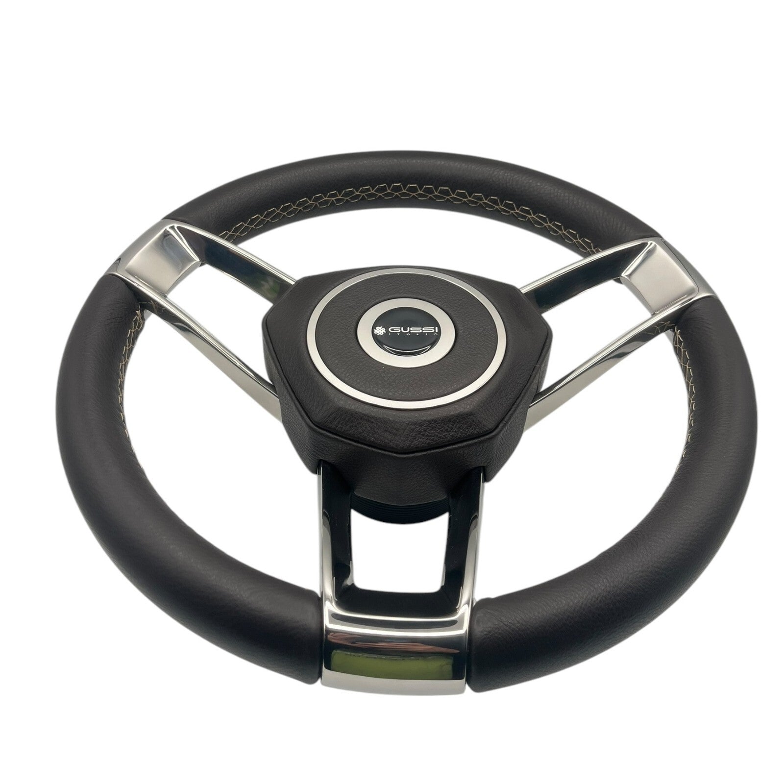 Model 700B Gussi Italia Boat Steering Wheel Polished Stainless Steel Spokes