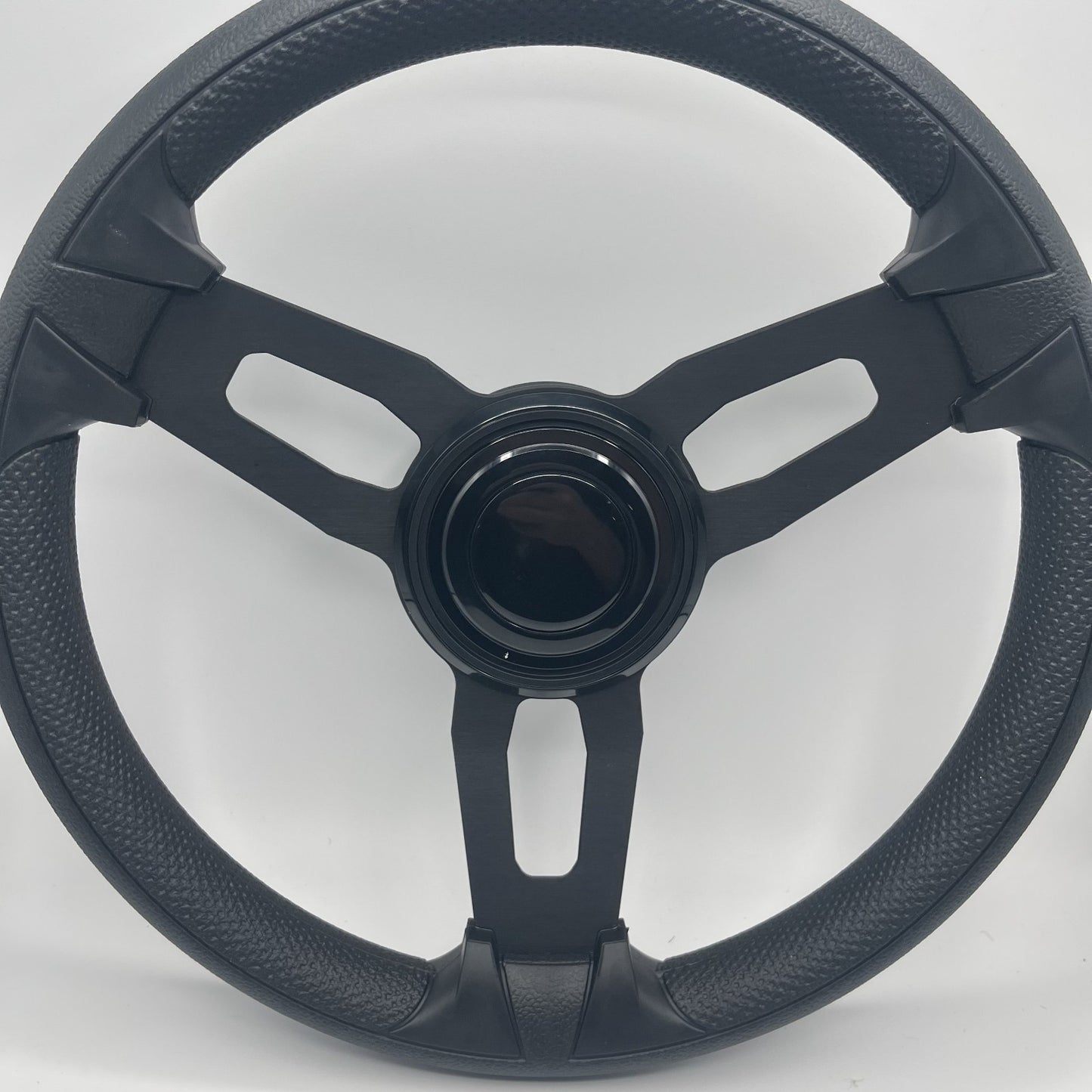 Gussi Italia Model 15 Steering Wheel Blk Brushed Alum Spokes | BlackTarget