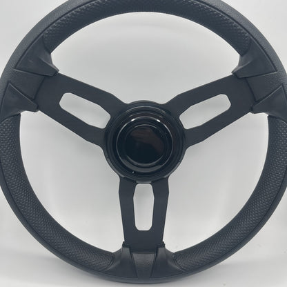 Gussi Italia Model 15 Steering Wheel Blk Brushed Alum Spokes | BlackTarget