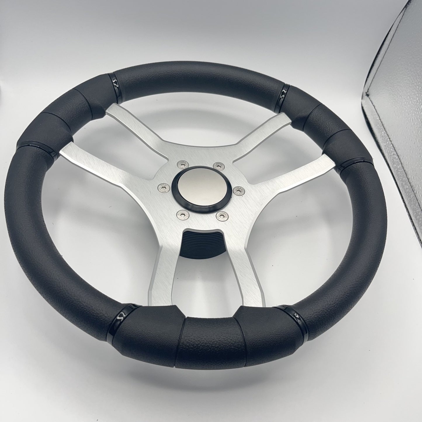 Malera Boat Steering Wheel Brushed Aluminum Spokes | Blank Snap-in