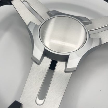Model 15 Marine Steering Wheel Brushed Aluminum Spokes | Blank Center