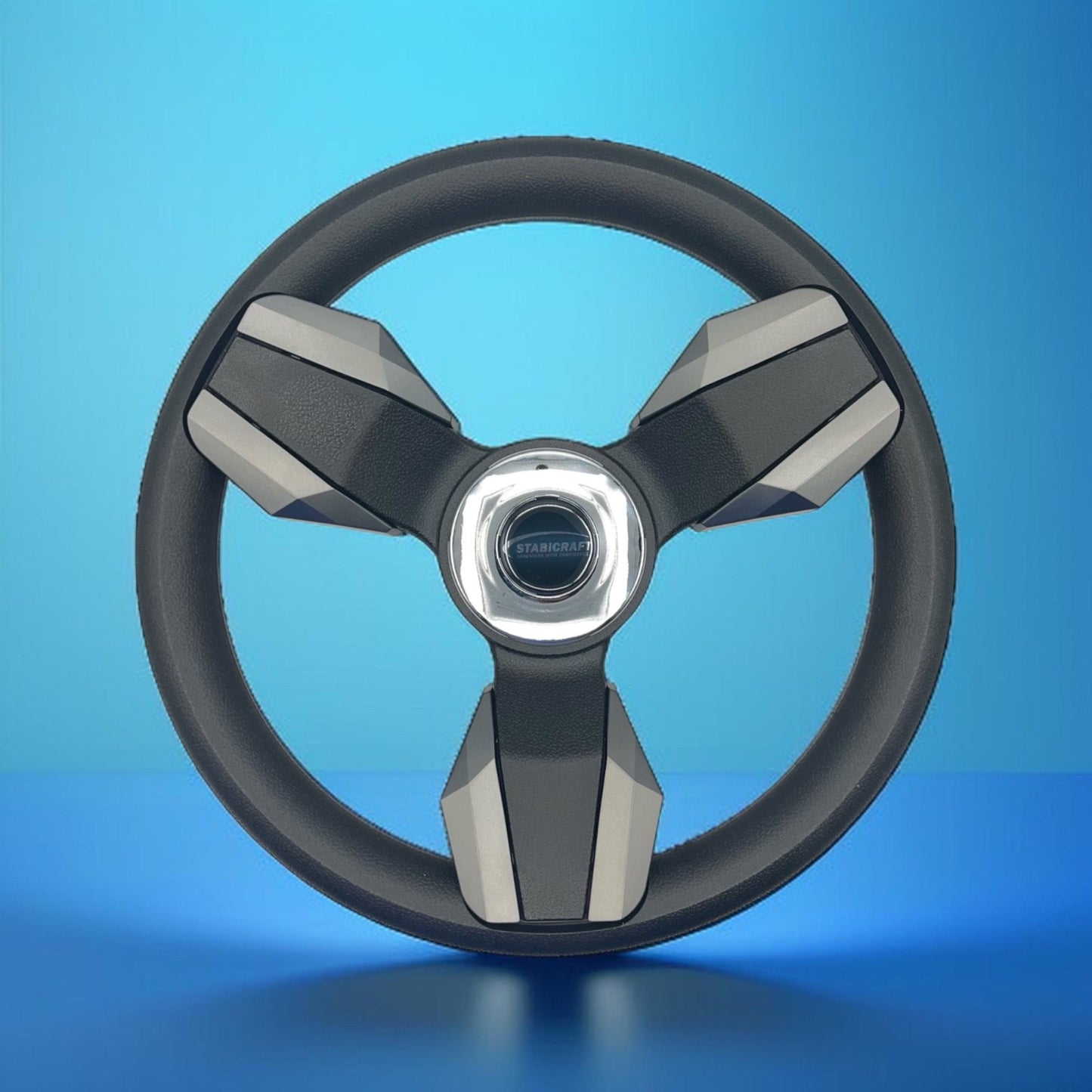 Collina Boat Steering Wheel Dark Gray Inserts - Stabicraft - Keyed ONLY